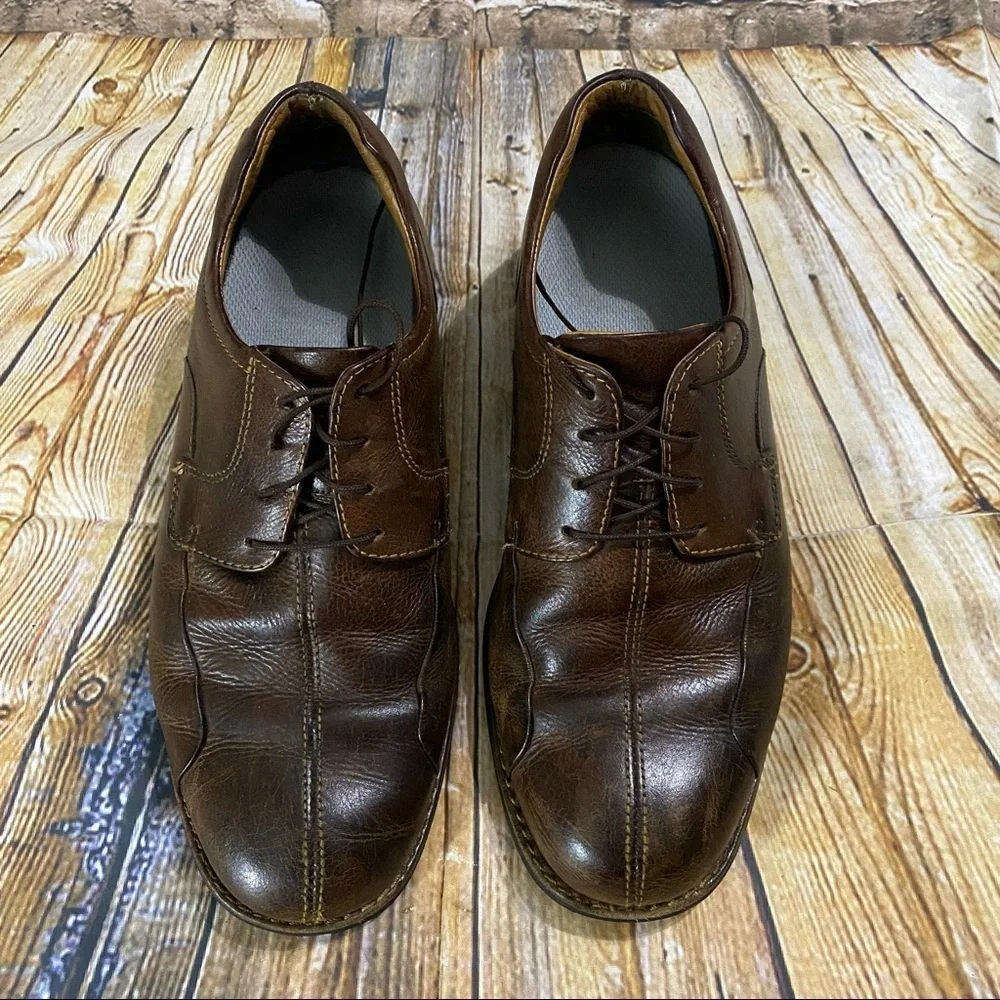 Johnston Murphy Shuler Bicycle Brown Leather Loafers Size 9.5